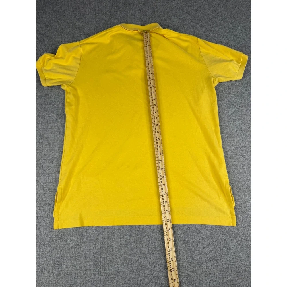 Polo Ralph Lauren MensYellow Short Sleeve Pique Polo Shirt Size M Turquoise Logo